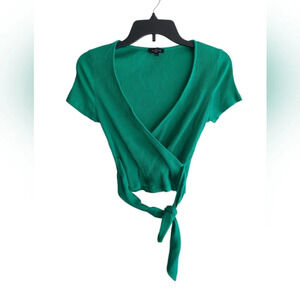 Milk and honey green cropped top